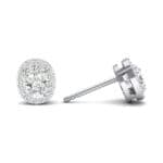 Oval Halo Crystal Earrings (0.18 CTW) Top Dynamic View