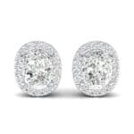 Oval Halo Crystal Earrings (0.18 CTW) Side View