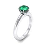 Low-Set Royale Six-Prong Solitaire Emerald Engagement Ring (0.84 CTW) Perspective View