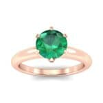 Low-Set Royale Six-Prong Solitaire Emerald Engagement Ring (0.84 CTW) Top Dynamic View