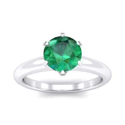 Low-Set Royale Six-Prong Solitaire Emerald Engagement Ring (0.84 CTW) Top Dynamic View