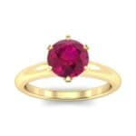 Low-Set Royale Six-Prong Solitaire Ruby Engagement Ring (0.84 CTW) Top Dynamic View