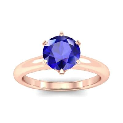Low-Set Royale Six-Prong Solitaire Blue Sapphire Engagement Ring (0.84 CTW) Top Dynamic View