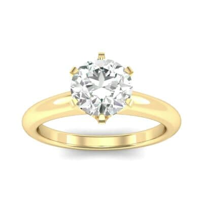 Low-Set Royale Six-Prong Solitaire Diamond Engagement Ring (0.84 CTW) Top Dynamic View