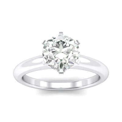 Low-Set Royale Six-Prong Solitaire Crystal Engagement Ring (0.84 CTW) Top Dynamic View