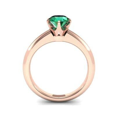 Low-Set Royale Six-Prong Solitaire Emerald Engagement Ring (0.84 CTW) Side View