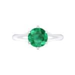 Low-Set Royale Six-Prong Solitaire Emerald Engagement Ring (0.84 CTW) Top Flat View