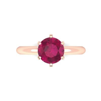 Low-Set Royale Six-Prong Solitaire Ruby Engagement Ring (0.84 CTW) Top Flat View