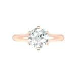 Low-Set Royale Six-Prong Solitaire Diamond Engagement Ring (0.84 CTW) Top Flat View