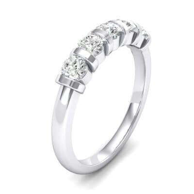 Round Bar-Set Five-Stone Diamond Ring (0.55 CTW) Perspective View