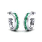 Semi Hoop Emerald Earrings (0.22 CTW) Perspective View
