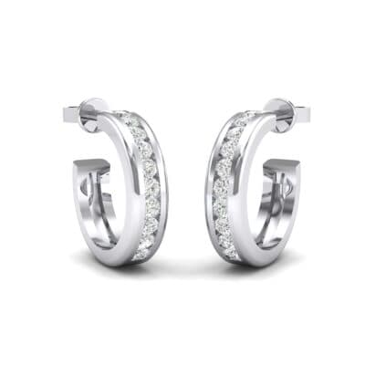 Semi Hoop Diamond Earrings (0.22 CTW) Perspective View