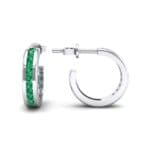 Semi Hoop Emerald Earrings (0.22 CTW) Top Dynamic View