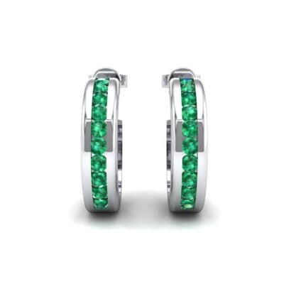 Semi Hoop Emerald Earrings (0.22 CTW) Side View
