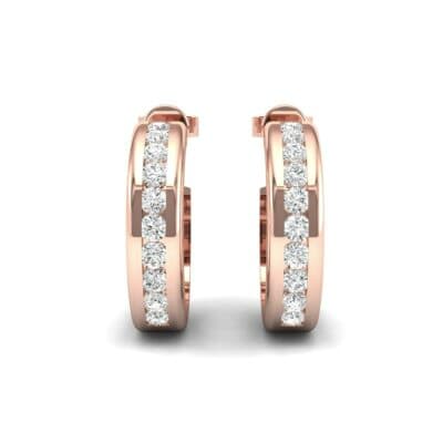 Semi Hoop Diamond Earrings (0.22 CTW) Side View