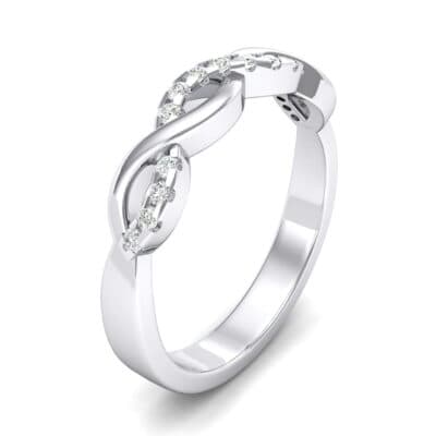 Half Pave Twist Crystal Ring (0 CTW) Perspective View