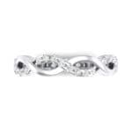 Half Pave Twist Crystal Ring (0 CTW) Top Flat View