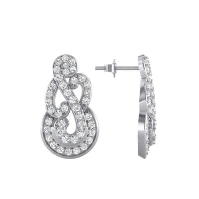 Pave Clef Crystal Earrings (1.06 CTW) Top Dynamic View