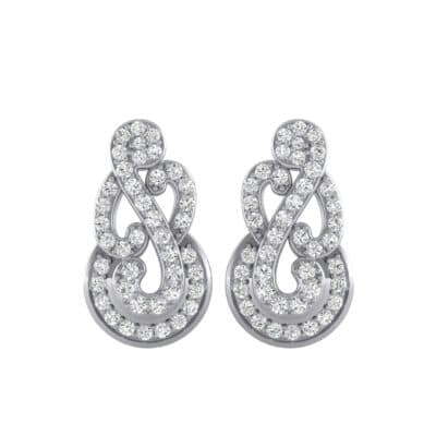 Pave Clef Crystal Earrings (1.06 CTW) Side View