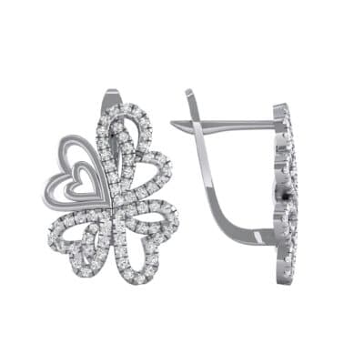 Clover Hearts Diamond Earrings (1.02 CTW) Top Dynamic View