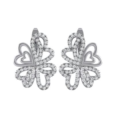 Clover Hearts Crystal Earrings (1.53 CTW) Side View