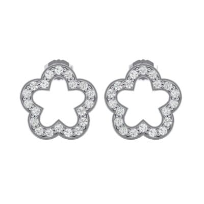 Pave Flora Diamond Earrings (0.32 CTW) Side View