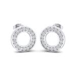 Pave Circle Crystal Earrings (0.19 CTW) Perspective View