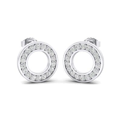 Pave Circle Crystal Earrings (0.19 CTW) Perspective View