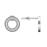 Pave Circle Diamond Earrings (0.13 CTW) Top Dynamic View
