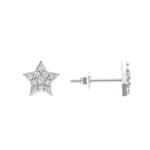 Pave Star Diamond Earrings (0.18 CTW) Top Dynamic View