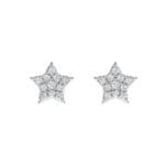 Pave Star Diamond Earrings (0.18 CTW) Side View
