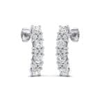 Curved Crystal Bar Earrings (0.22 CTW) Perspective View