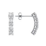 Curved Crystal Bar Earrings (0.22 CTW) Top Dynamic View