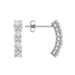 Curved Diamond Bar Earrings (0.58 CTW) Top Dynamic View