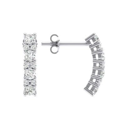 Curved Diamond Bar Earrings (0.58 CTW) Top Dynamic View