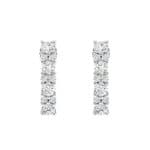 Curved Crystal Bar Earrings (0.22 CTW) Side View