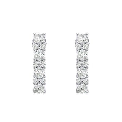 Curved Crystal Bar Earrings (0.22 CTW) Side View