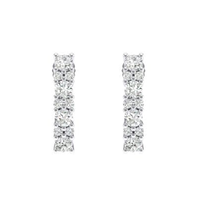 Curved Diamond Bar Earrings (0.58 CTW) Side View