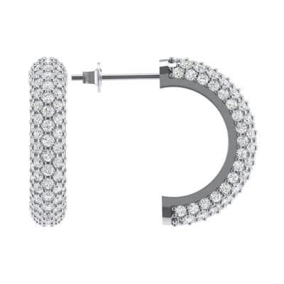 Half-Hoop Pave Diamond Earrings (1.92 CTW) Top Dynamic View