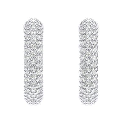 Half-Hoop Pave Diamond Earrings (1.92 CTW) Side View