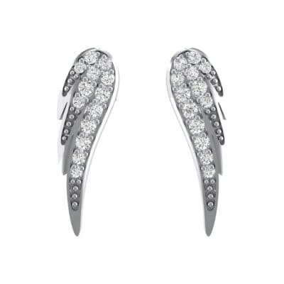 Angel Wing Crystal Earrings (0.43 CTW) Side View