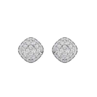 Pave Cushion Crystal Earrings (0.79 CTW) Side View