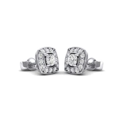 Square Halo Crystal Earrings (0 CTW) Perspective View