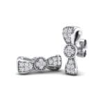 Pave Bow Tie Diamond Earrings (0.31 CTW) Perspective View