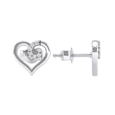 Swirl Heart Diamond Earrings (0.17 CTW) Top Dynamic View
