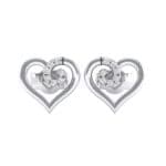Swirl Heart Diamond Earrings (0.17 CTW) Side View