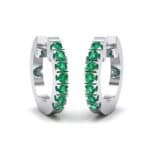 Accented Emerald Bar Earrings (0.27 CTW) Perspective View