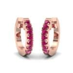 Accented Ruby Bar Earrings (0.27 CTW) Perspective View
