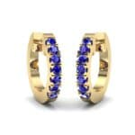Accented Blue Sapphire Bar Earrings (0.27 CTW) Perspective View