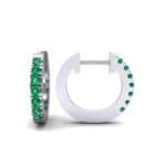 Accented Emerald Bar Earrings (0.27 CTW) Top Dynamic View